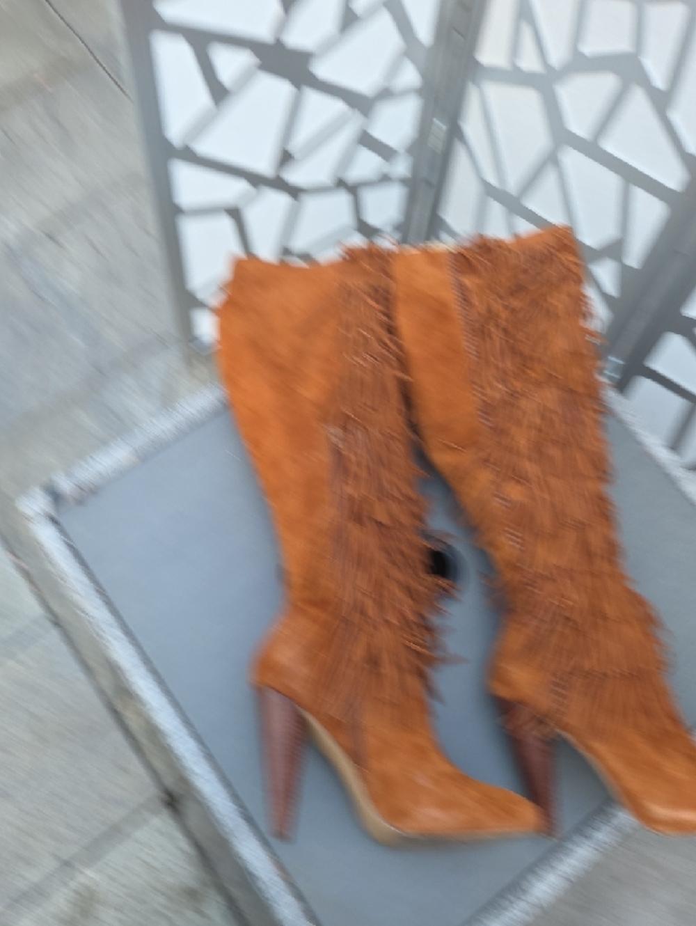 Steve Madden Chestnut Suede Fringe Over-the-Knee Boots - Picture 3 of 7